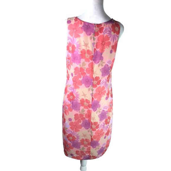 Vintage Old Navy Floral Sundress Babydoll Tea Length Pink 90s Y2K Barbiecore 10 - Picture 3 of 14